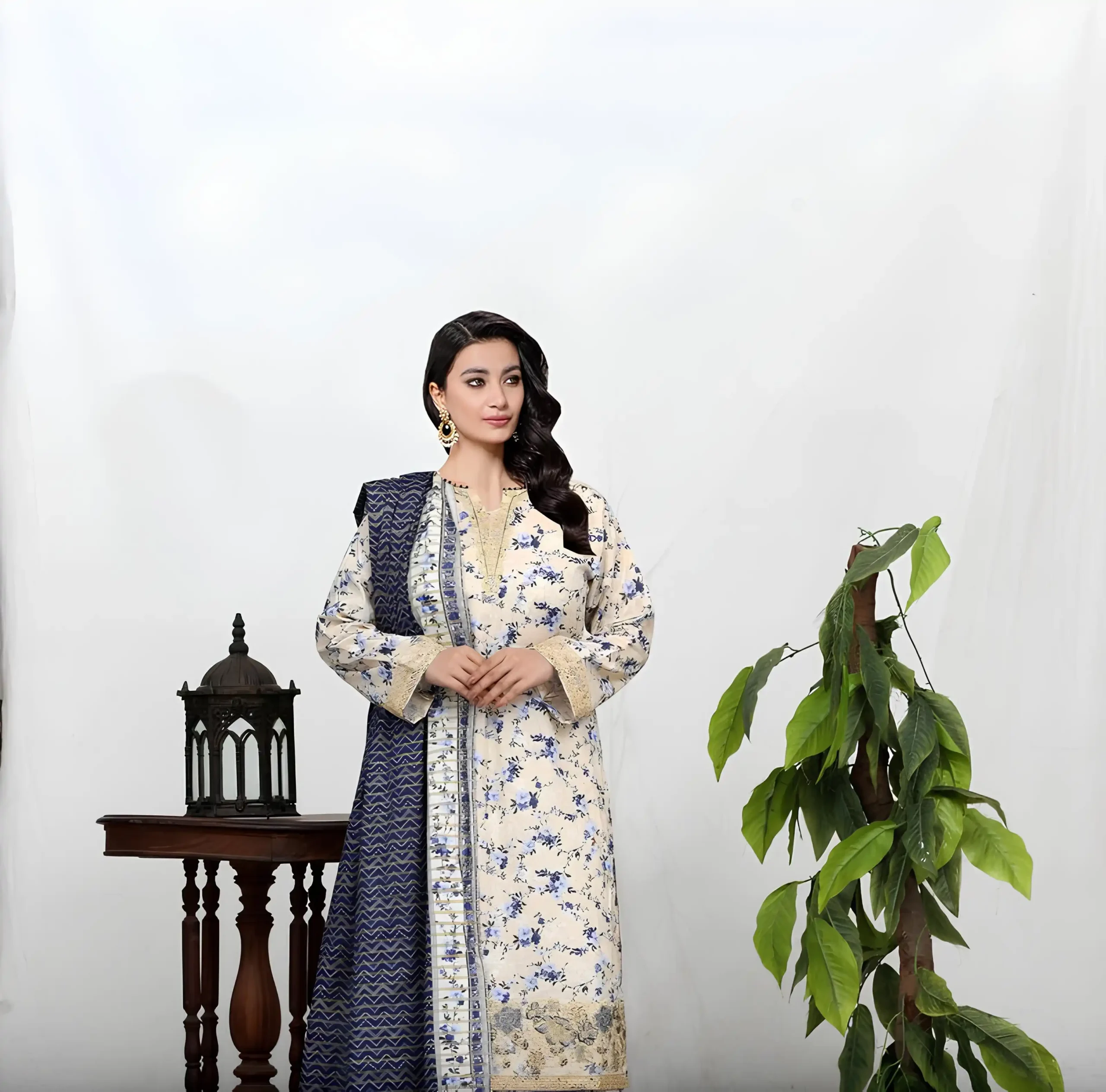 3 Piece Stitched Printed & Embroidered Lawn Suit for Women