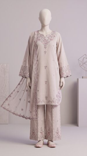 Bronco - 3 Piece Cotton Lawn Suit-Embroidered-Stitched